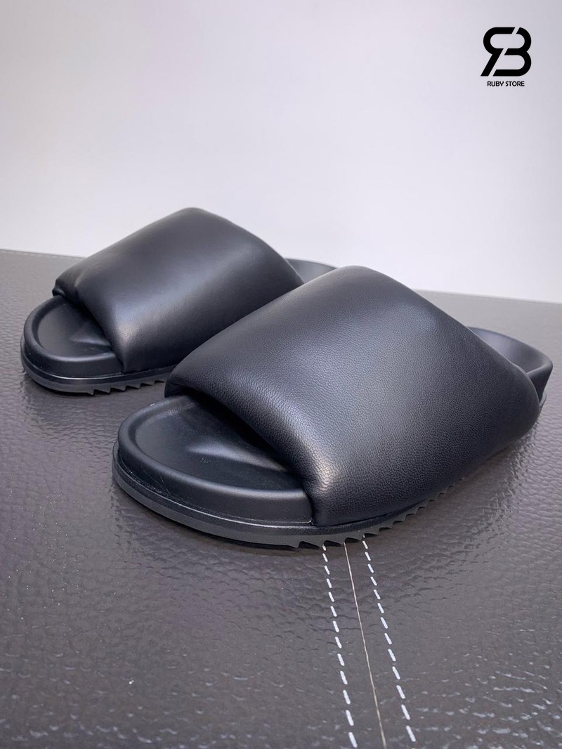 Dép Rick Owens Granolas Padded Slides Black Best Quality góc nghiêng chi tiết