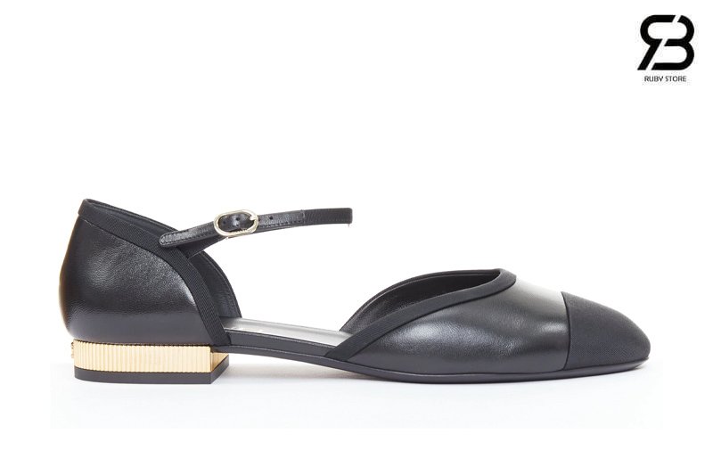 Giày Chanel 25A Slingback Flats Black Lambskin and Grosgrain sang trọng