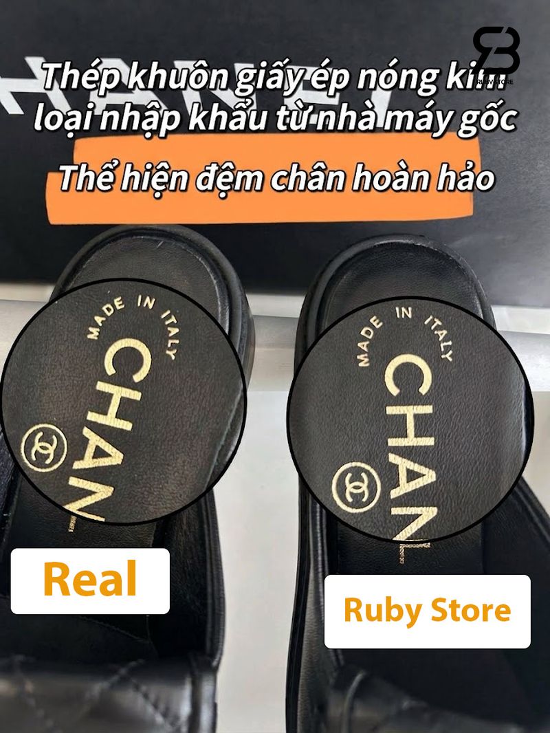 Giày Chanel 25C CC Turn Lock Mule Loafer Black Lambskin cao cấp