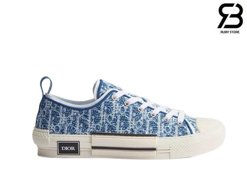 Giày Dior B23 Dioriviera League Low-Top Sneaker Blue Spongy Dior Oblique Denim chính hãng