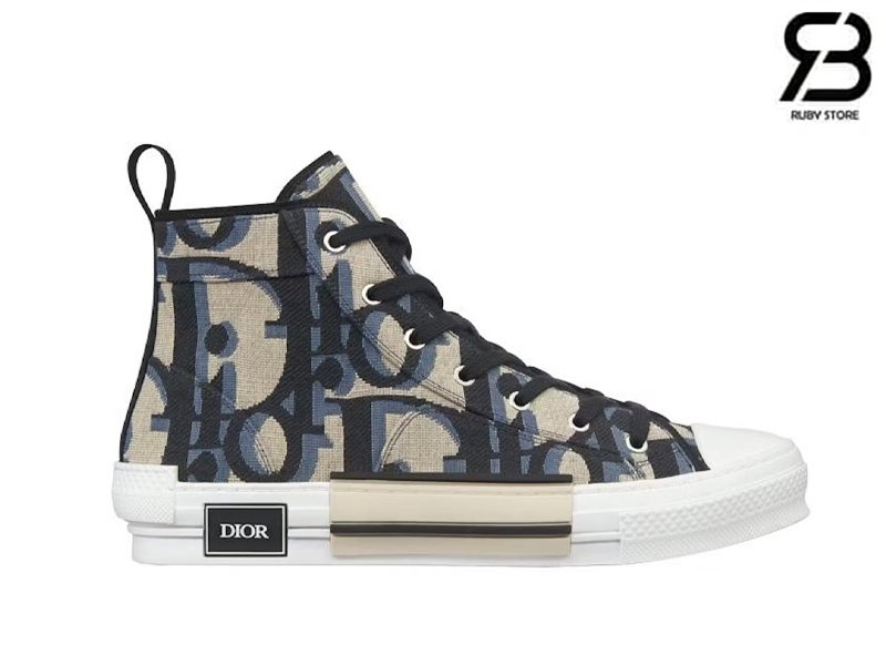 Giày Dior B23 High Maxi Dior Oblique Beige Black chất lượng tốt nhất