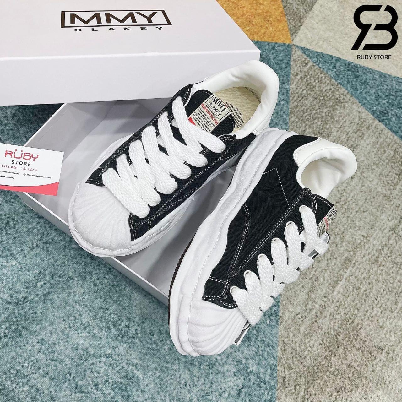 Giày Maison Mihara Yasuhiro Blakey OG Canvas Low Black No Logo Đen Siêu Cấp TT với thiết kế tinh tế