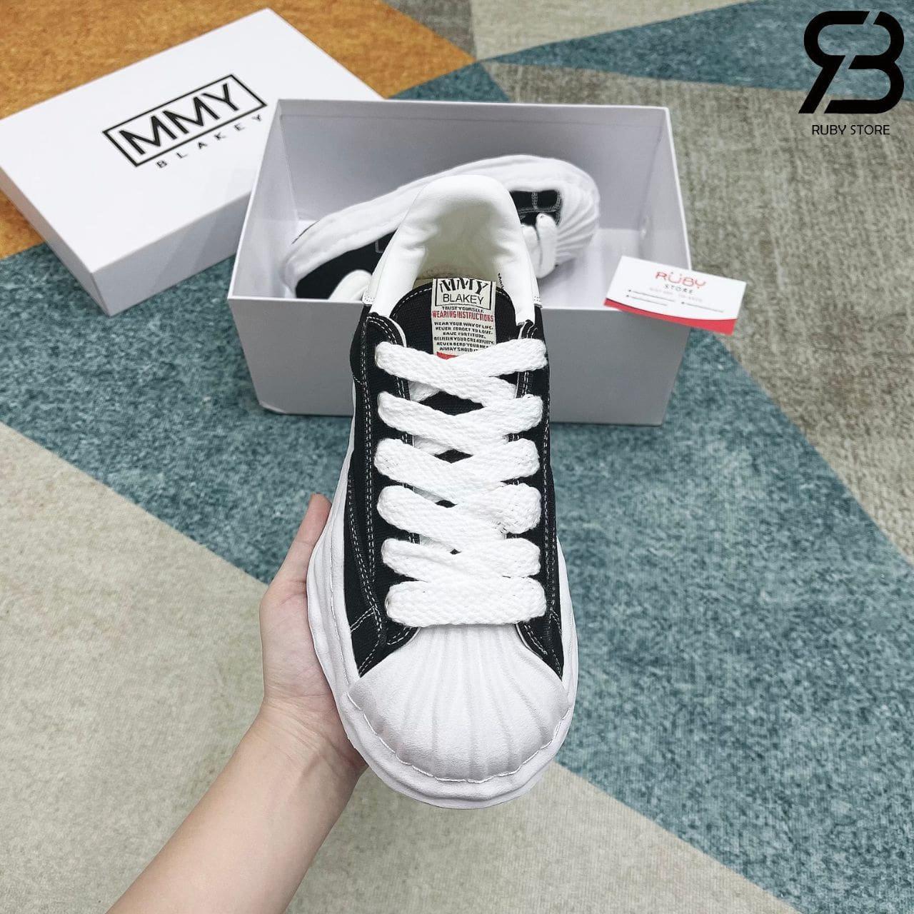 Giày Maison Mihara Yasuhiro Blakey OG Canvas Low Black No Logo Đen Siêu Cấp TT - Chi tiết 4