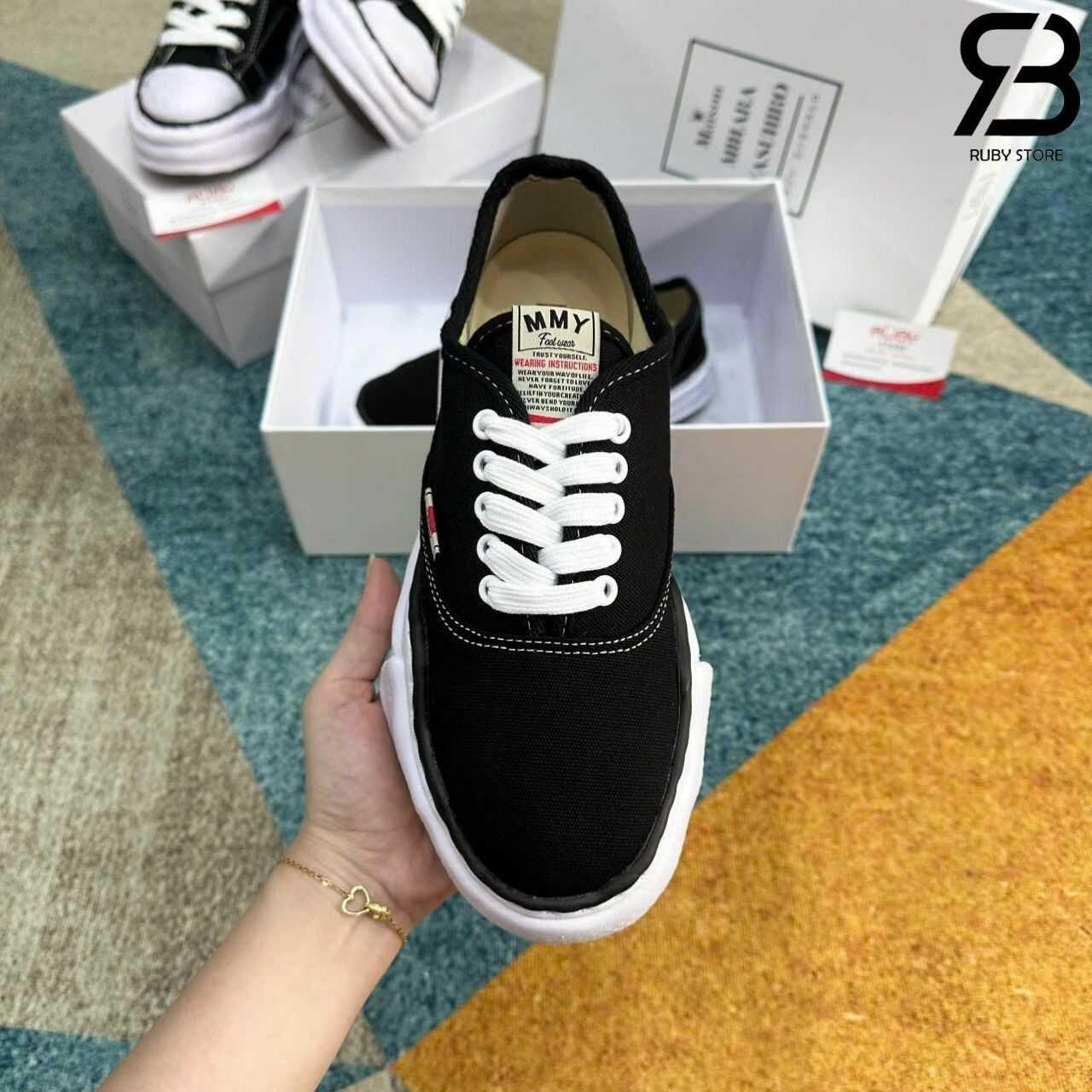 Giày Maison MMY Baker Canvas Low Top Sneakers Black đen chất lượng cao