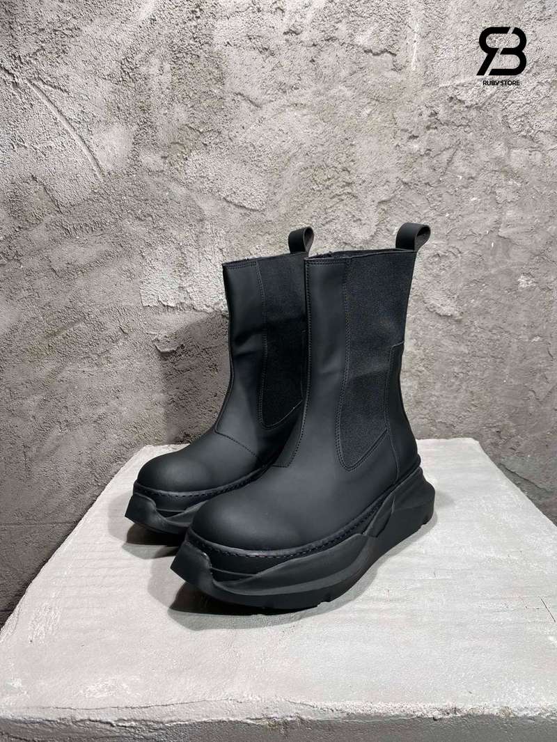 Giày Rick Owens Off-White Beatle Abstract Boots - 91111 Black Đen chất lượng tốt