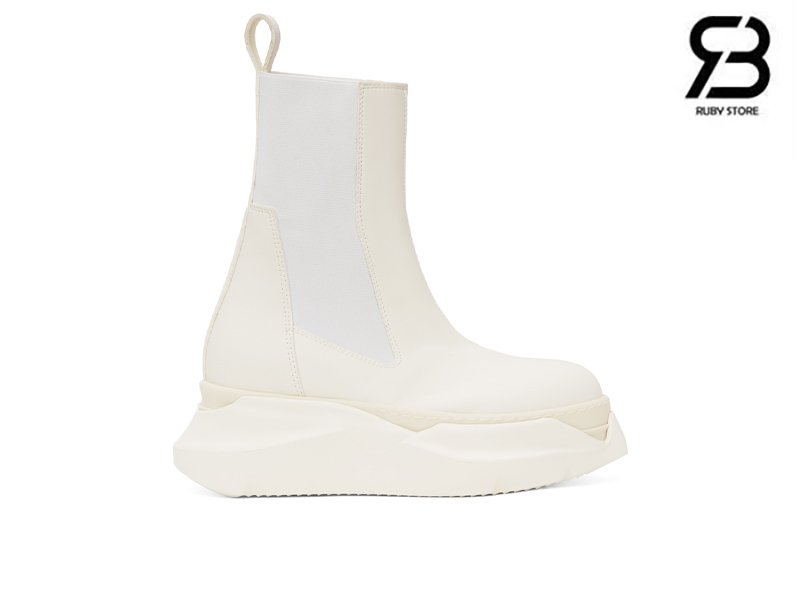 Giày Rick Owens Off-White Beatle Abstract Boots - 91111 Milk Trắng chất lượng cao