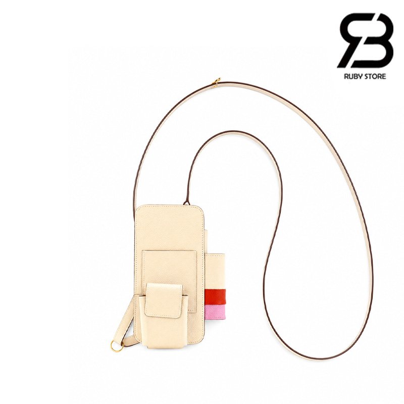 Túi Hermèsway Phone Case Nata Mauve Epsom PHW sang trọng