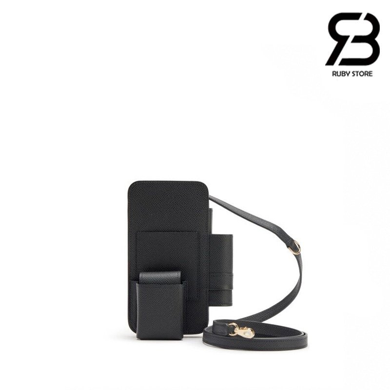 Túi Hermèsway Phone Case Noir Black Epsom GHW sang trọng