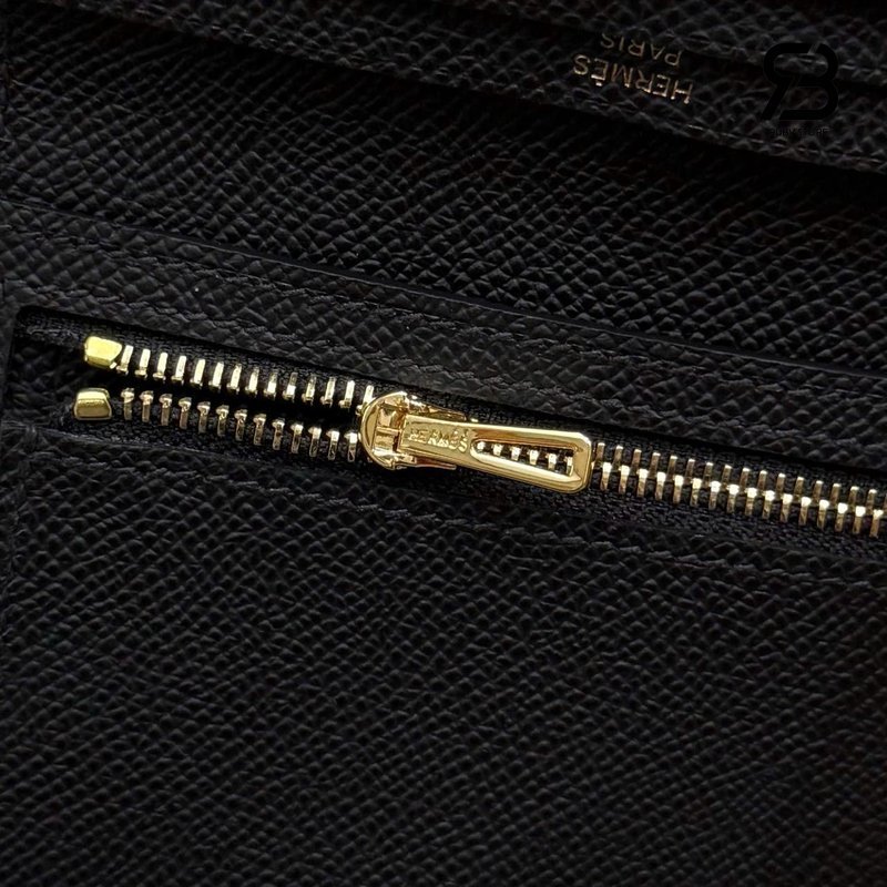 Ví Hermes Bearn Compact Wallet Noir Madame Calfskin GHW Màu Đen sang trọng