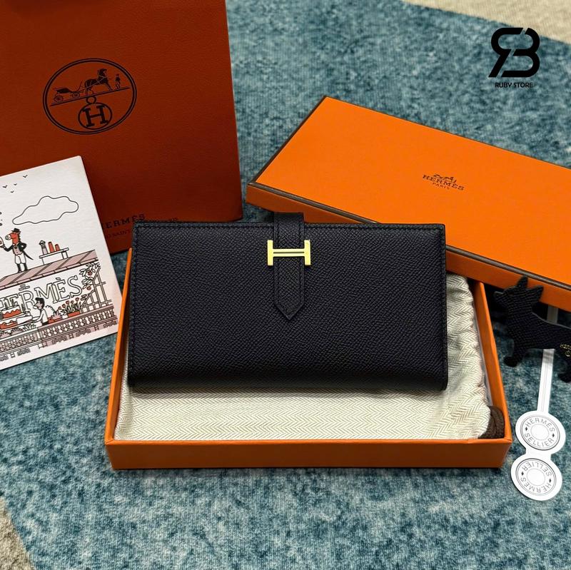 Ví Hermes Bearn Long Wallet Noir Epsom Black Best Pháp sang trọng