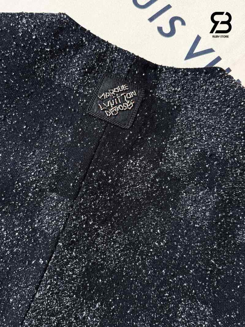Áo Khoác LV Denim Bouclette Collarless Jacket 1AHBR2 Black Best Quality