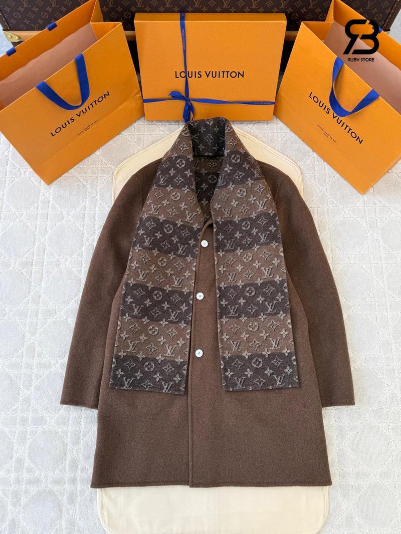 Áo Khoác LV Double Face Relaxed Coat 1AIJSO Caramel chất lượng cao