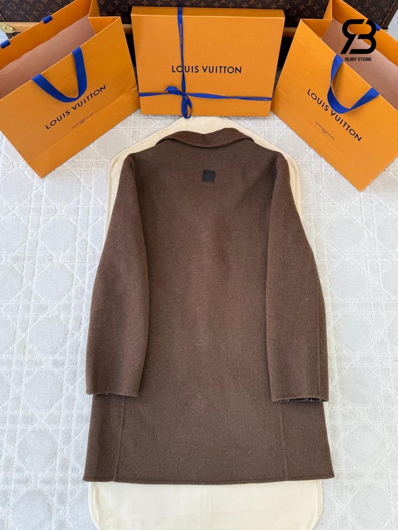 Áo Khoác LV Double Face Relaxed Coat 1AIJSO Caramel Best Quality sang trọng