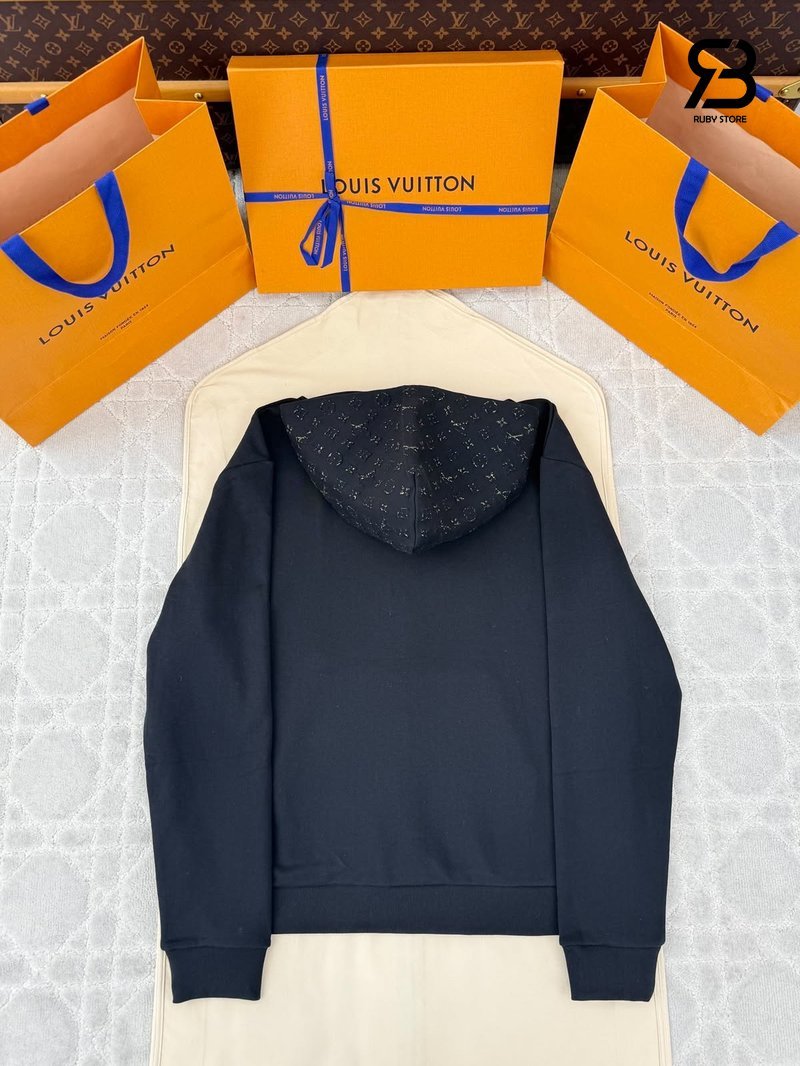 Áo Khoác LV Reflective Signature Hoodie 1AKOWW Black Best Quality với logo tinh tế