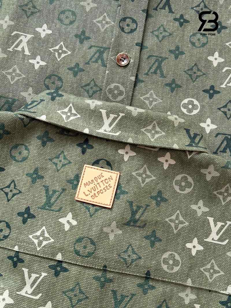 Áo Sơ Mi LV Monogram Workwear Overshirt 1AJC48 Forest Night chất lượng cao