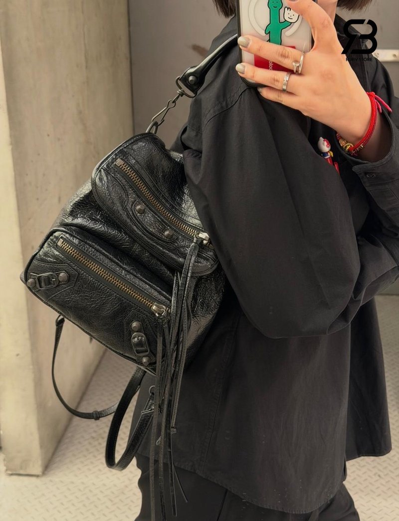 Balo Balenciaga Le City Backpack Mini màu đen da cừu cao cấp