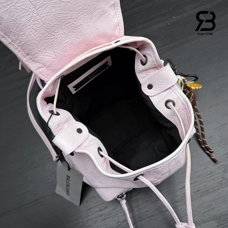 Balo Balenciaga Le City Backpack Mini màu hồng nhạt chất da cừu