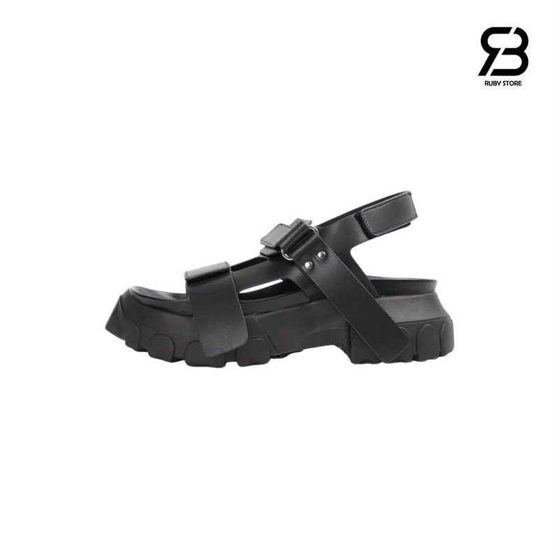 Dép Rick Owens Black Tractor Sandals 7CM Best Quality góc nghiêng chi tiết