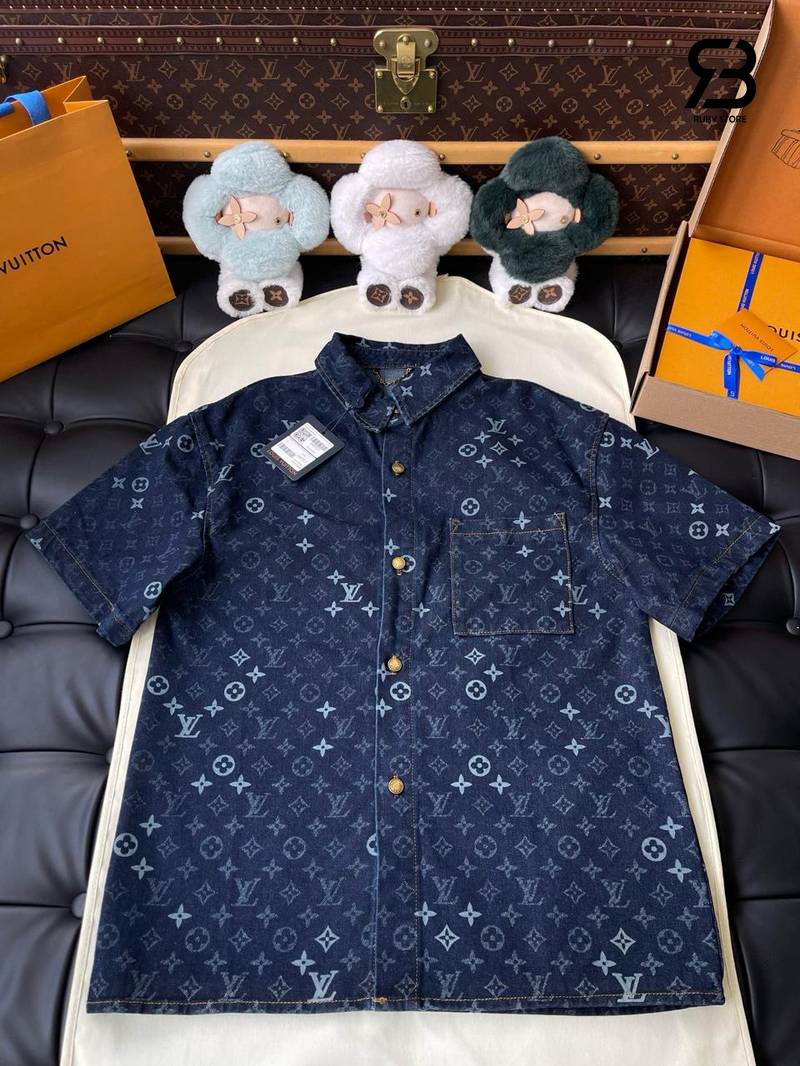 Full Bộ LV Shirts and Shorts Monogram Denim cao cấp và thời thượng