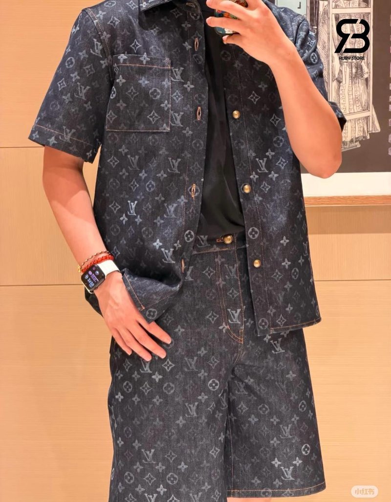 Full Bộ LV Shirts and Shorts Monogram Denim Best Quality - Thời trang hàng hiệu đẳng cấp