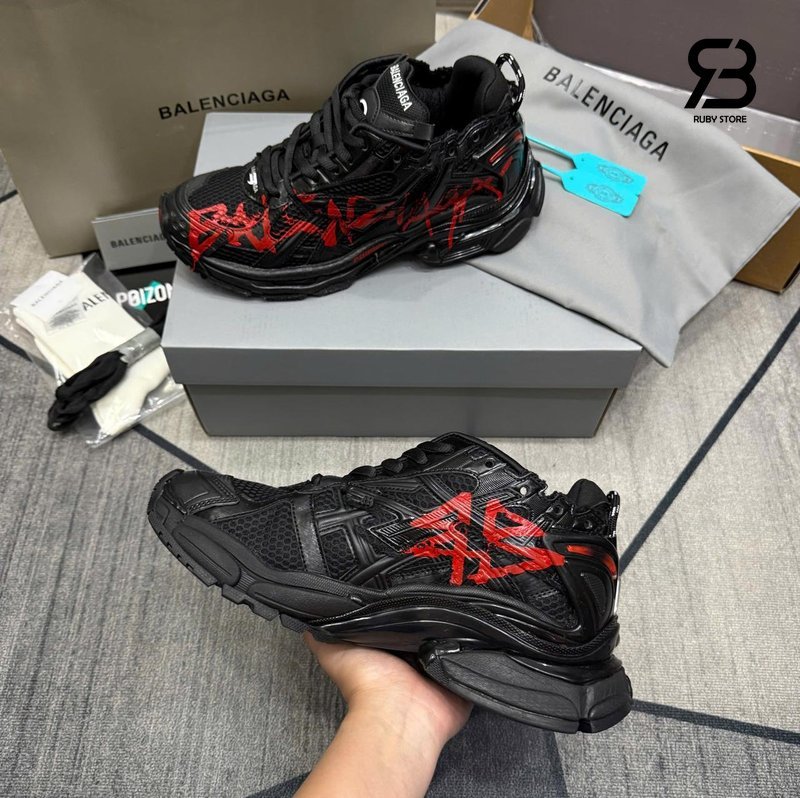 Giày Balenciaga Runner Graffiti Black Red Đen Đỏ chất lượng cao