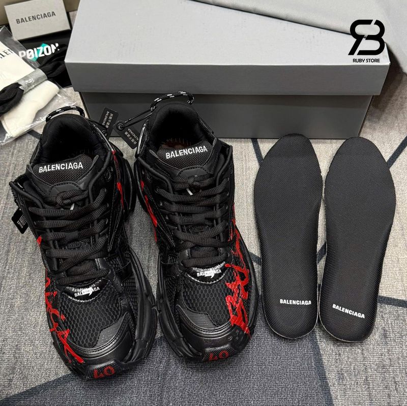 Giày Balenciaga Runner Graffiti Black Red Đen Đỏ chất lượng tốt nhất