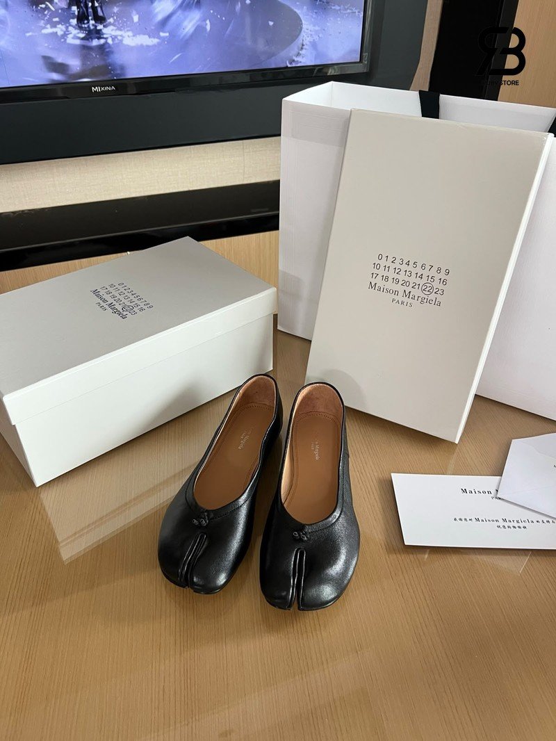 Giày Maison Margiela Black Tabi Ballerina Calf Leather chất lượng tốt, chi tiết logo