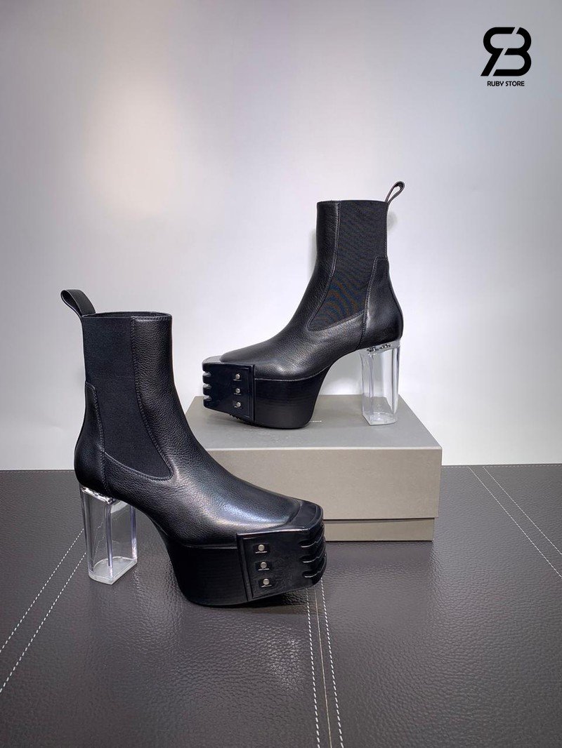 Giày Rick Owens Black Tower Grilled Kiss 45 Boots 12.5cm chất lượng cao