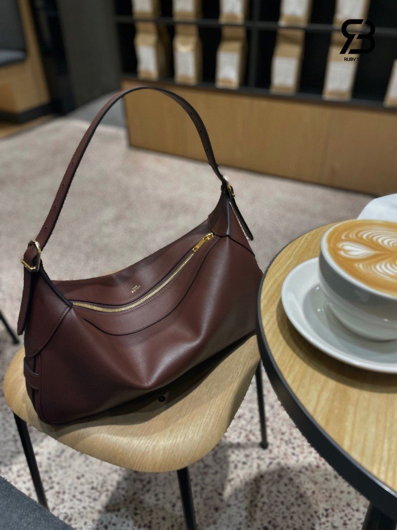Túi Celine Medium Romy màu burgundy chất da bê cao cấp