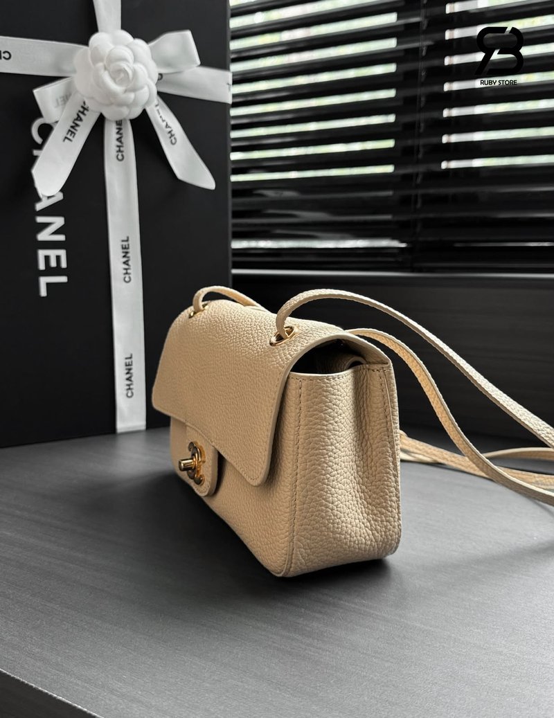 Túi Chanel 26FW Mini Flap Bag Beige Grained Calfskin sang trọng