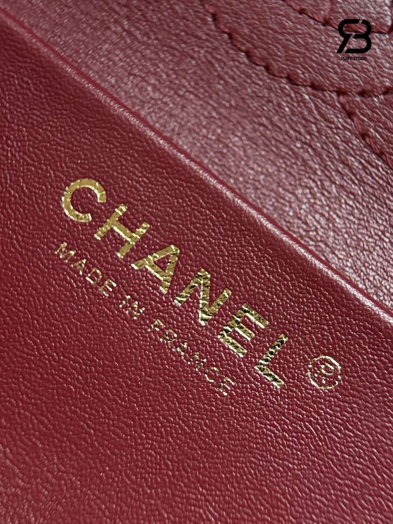 Túi Chanel 26FW Mini Flap Bag Brown Grained Calfskin Best Pháp, chi tiết sang trọng