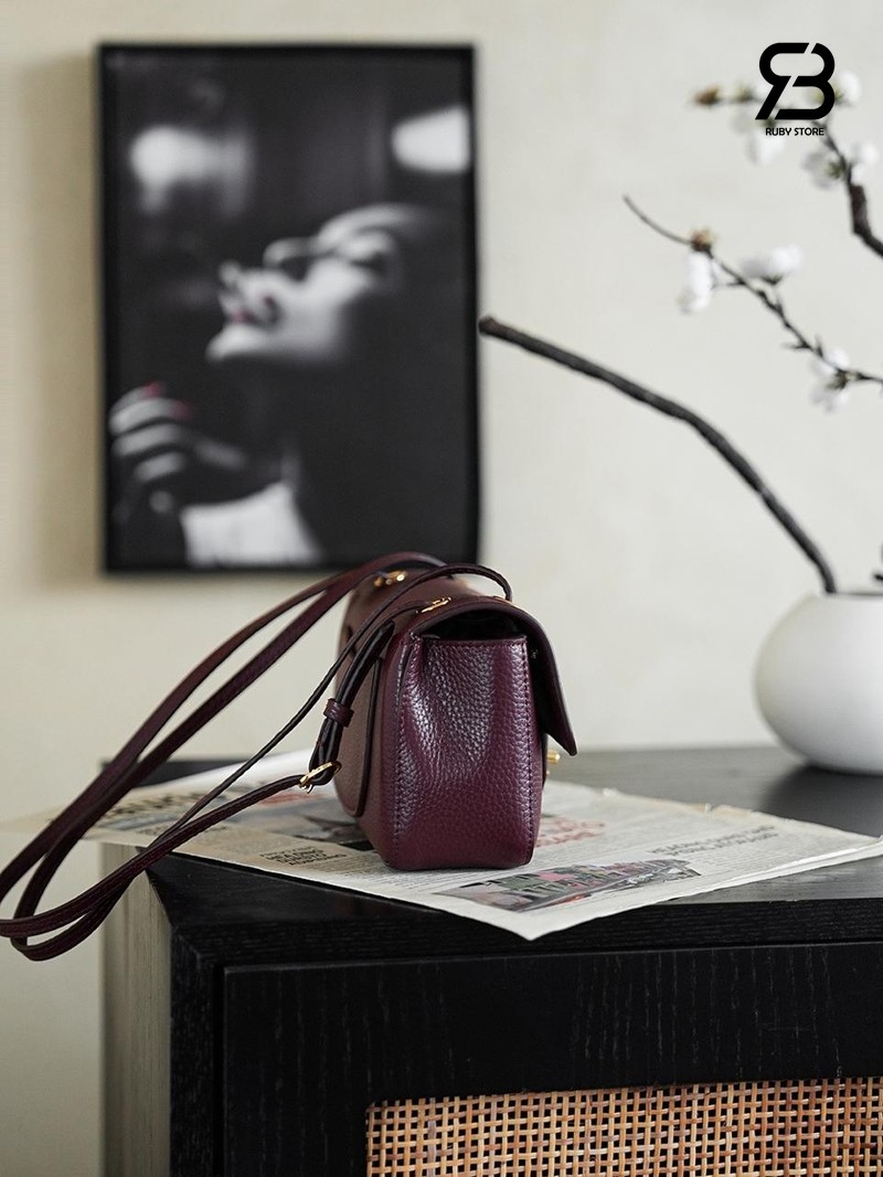 Túi Chanel 26FW Mini Flap Bag Burgundy Grained Calfskin Best Pháp
