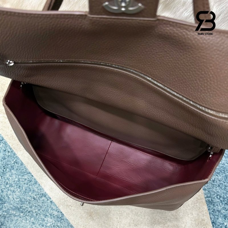 Túi Chanel Maxi Flap Bag Etoupe Grey Màu Xám 38CM Best Pháp sang trọng