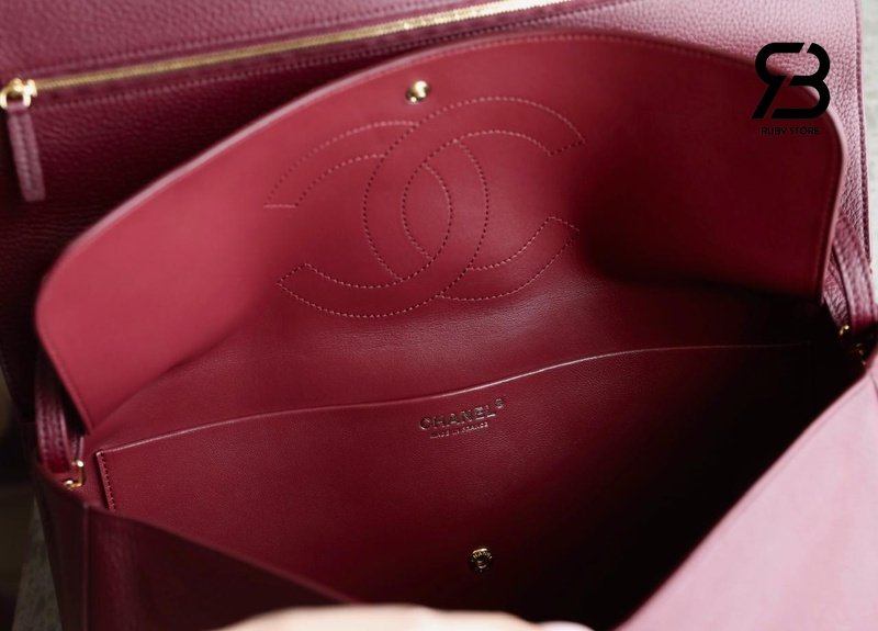 Túi Chanel Maxi Flap Bag Red Màu Đỏ 38CM Best Pháp với chi tiết logo sang trọng