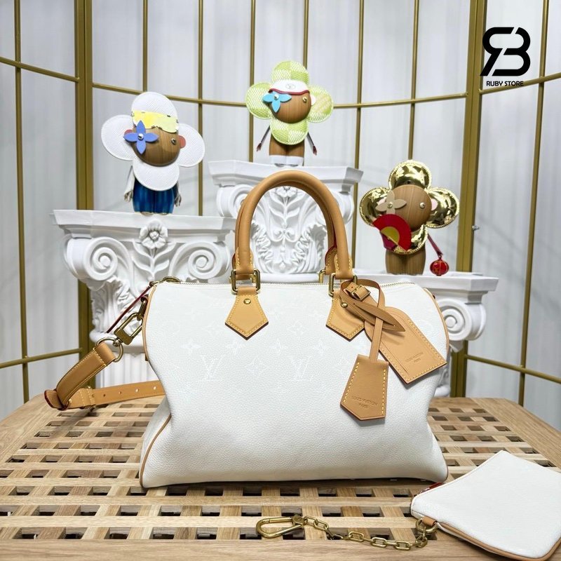 Túi LV Speedy P9 Bandoulière 30 Reversible M2A409 Monogram Cloud chi tiết góc nghiêng