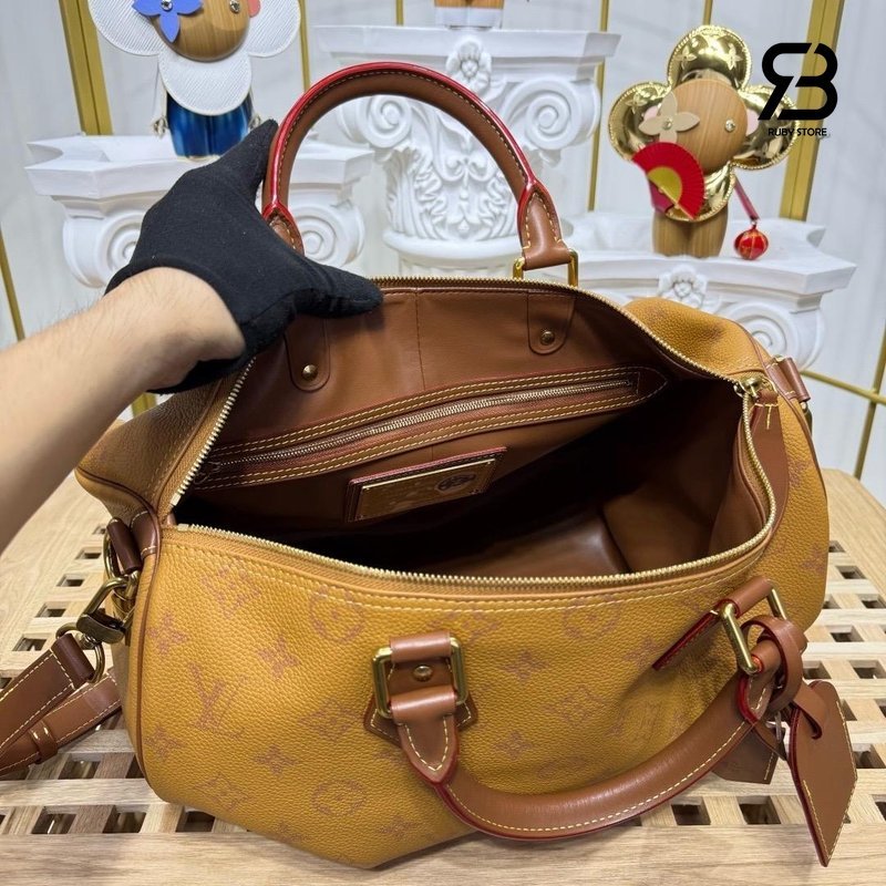 Túi LV Speedy P9 Bandoulière 40 Light Brown Calfskin cao cấp