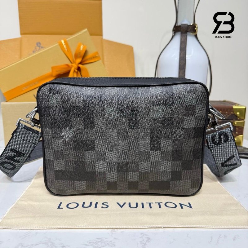 Túi LV Trio Messenger Bag M28602 Black Damoflage canvas sang trọng