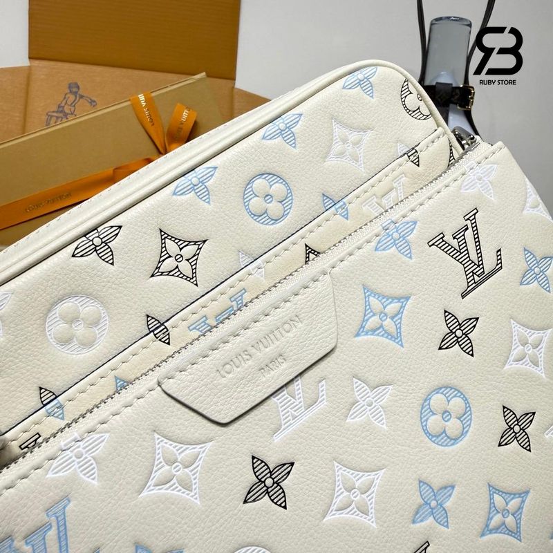 Túi LV Trio Messenger Bag M28854 Monogram Shadow White Ecru chi tiết