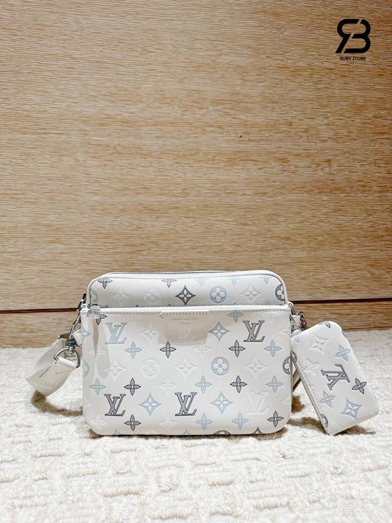 Túi LV Trio Messenger Bag M28854 Monogram Shadow White Ecru cao cấp