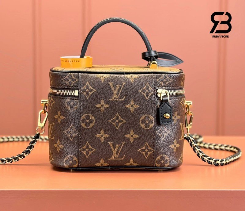 Túi LV Vanity PM Monogram Reverse Canvas M47128 màu nâu sang trọng