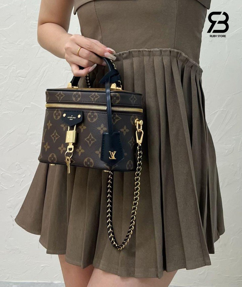 Túi LV Vanity PM Monogram Reverse Canvas M47128 Màu Nâu Best Pháp chi tiết 9/9