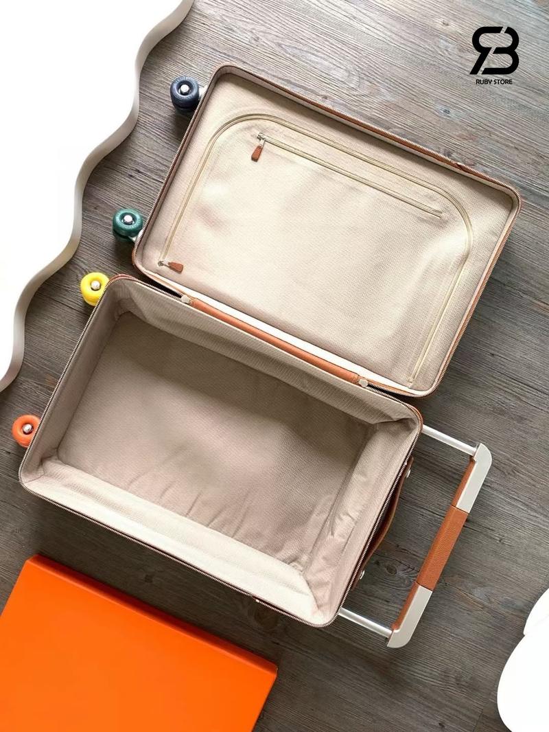 Vali R.M.S Cabin suitcase 'Hermès Pacific' H Plume Canvas và da Taurillon màu cam chất lượng tốt nhất