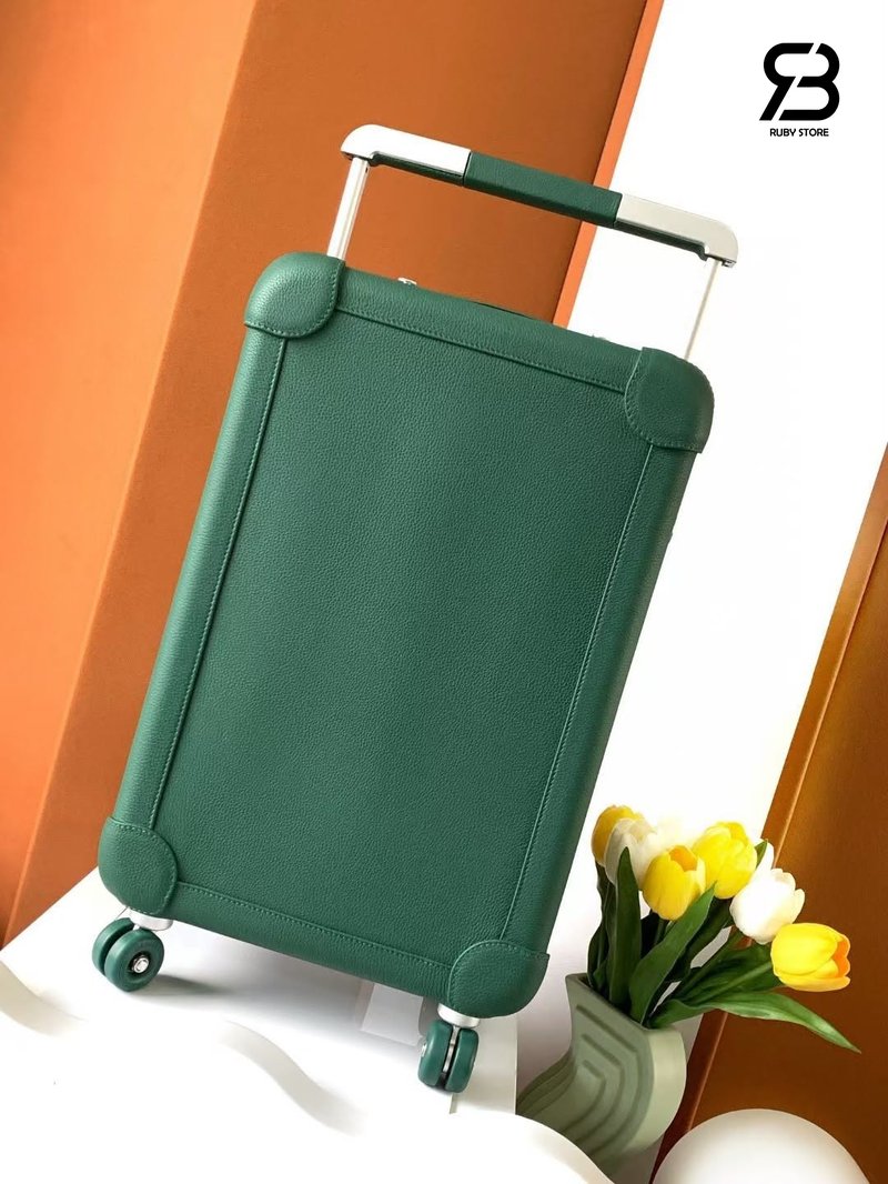 Vali R.M.S Cabin suitcase Vert Moyen Green Taurillon Leather chi tiết góc nghiêng